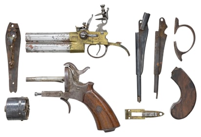 TWO INCOMPLETE ANTIQUE PISTOLS.