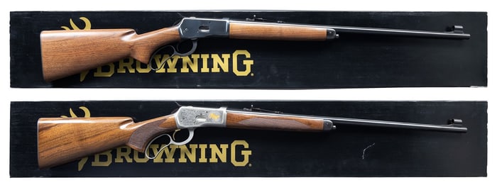 LOT OF TWO BROWNING MODEL 65 LEVER ACTION RIFLES.