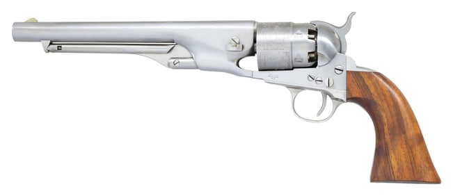 STAINLESS 2ND GEN COLT 1860 REVOLVER.