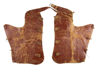 MILLER BROTHERS "101 RANCH" MARKED LEATHER CHAPS.