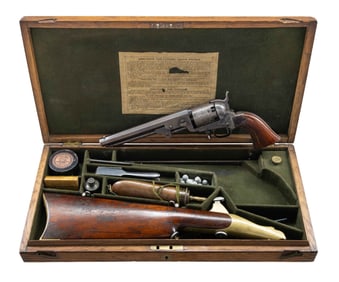RARE & FINE CASED COLT 1851 3RD MODEL NAVY