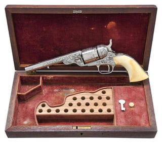 CASED & NIMSCHKE ENGRAVED COLT 1862 POCKET NAVY