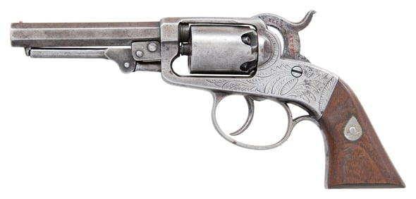 JOSIAH ELLS 3RD MODEL POCKET PERCUSSION REVOLVER.