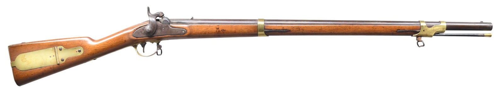 MEXICAN WAR 1847 DATED ROBBINS KENDALL & LAWRENCE: MODEL 1841 MISSISSIPPI RIFLE. Cal. 54. NSN. Standard configuration with 33" round barrel brass mountings, lock "ROBBINS / KENDALL & / LAWRENCE / U.S." & "WINDSOR VT / 1847" vertically at tail. This wa