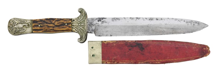 INSCRIBED CIVIL WAR ERA "IXL" BOWIE KNIFE.