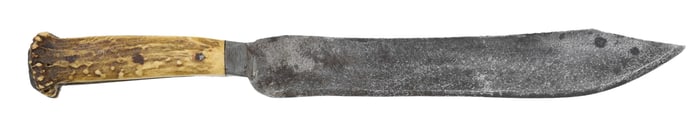 LARGE AMERICAN PRIMITIVE BOWIE KNIFE.