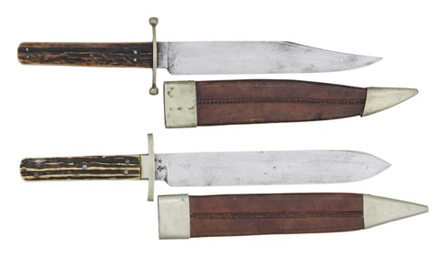 TWO FINE JOSEPH ROGERS BOWIE KNIVES.