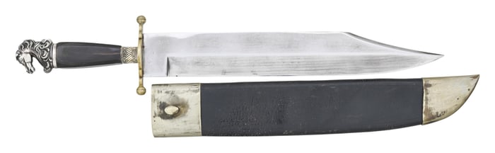 LARGE VICTORIAN STYLE HORSE HEAD BOWIE KNIFE.