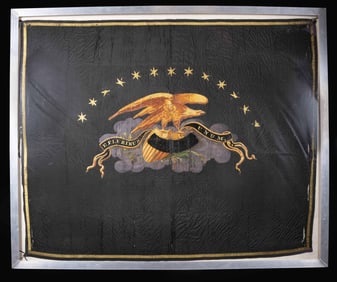 SUPERB EARLY UNITED STATES REGIMENTAL FLAG.