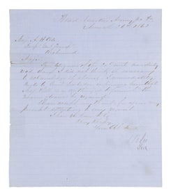 WARTIME ROBERT E LEE AUTOGRAPH LETTER SIGNED.