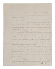 ROBERT E LEE SIGNED LETTER, SAN ANTONIO, 1860.