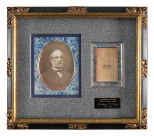 FRAMED ROBERT E LEE SIGNED CDV.