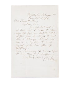 ROBERT E LEE AUTOGRAPH LETTER SIGNED.