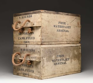 EXCELLENT PAIR OF CIVIL WAR ARTILLERY AMMO CRATES.