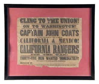 CIVIL WAR CALIFORNIA RANGERS RECRUITING POSTER.