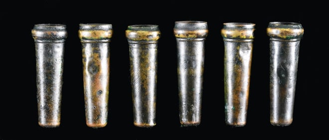SIX ORIGINAL CIVIL WAR BURNSIDE CARTRIDGE CASES.