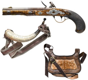 ROBERT A. ELKA CONTEMPORARY FLINTLOCK PISTOL WITH