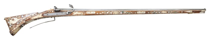 ATTRACTIVE BONE INLAID GERMANIC STYLE MATCHLOCK