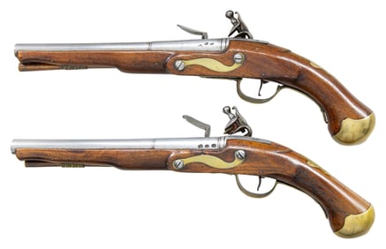 PAIR OF CIRCA 1715 MILITARY TYPE PISTOLS MADE BY