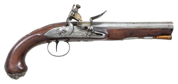 HIGH QUALITY SILVER MOUNTED FLINTLOCK HOLSTER