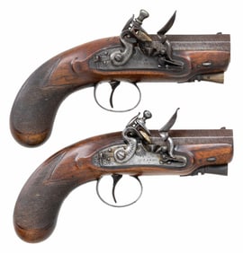 ATTRACTIVE PAIR OF BRITISH FLINTLOCK OVERCOAT