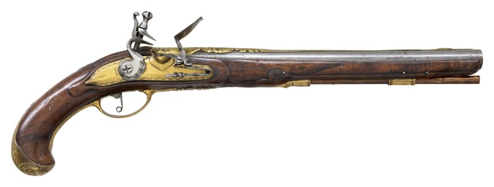 ATTRACTIVE FRENCH FLINTLOCK HORSE PISTOL.