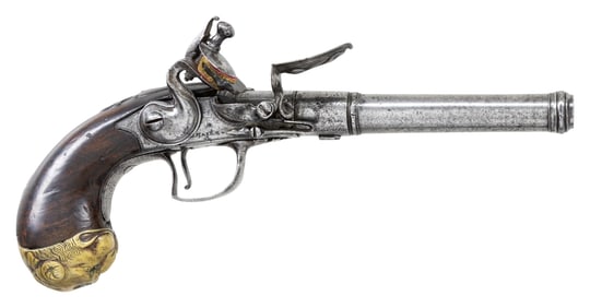EARLY QUEEN ANNE SCREW CANNON BARREL FLINTLOCK