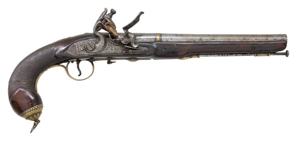 ORNATE EUROPEAN FLINTLOCK PISTOL.