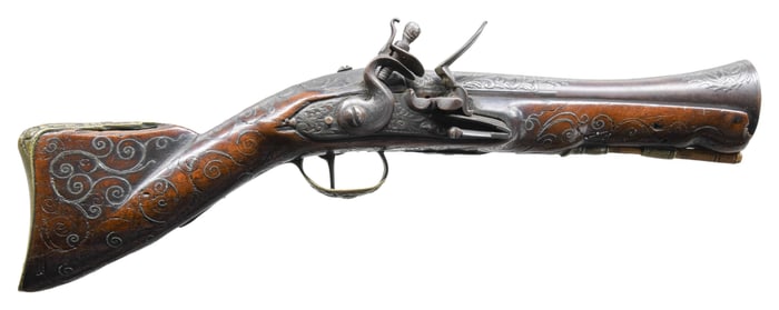 OTTOMAN STYLE FLINTLOCK BLUNDERBUST PISTOL.