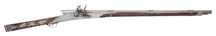 FANCY EARLY 19TH CENTURY INDIAN FLINTLOCK MUSKET.