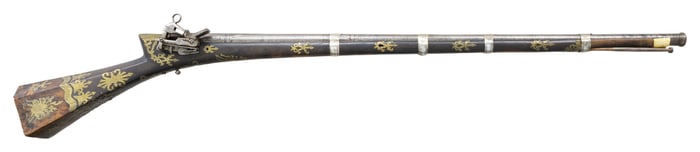 ELABORATE INLAID OTTOMAN TUFEK MIQUELET MUSKET.