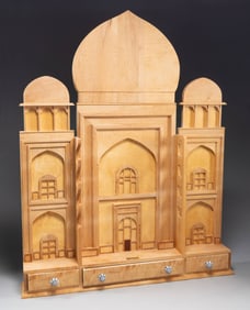 FOUR CUSTOM BUILT GUN RACKS FOR ISLAMIC MUSKETS.