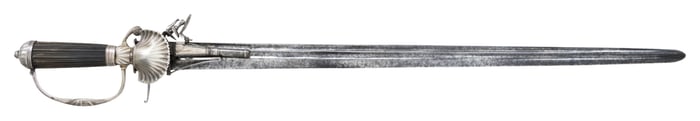 ENGLISH 18TH CENTURY COMBINATION SILVER HILTED