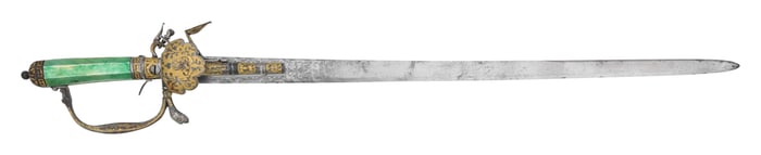 MID 18TH CENTURY COMBINATION HUNTING SWORD AND