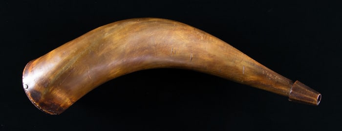 AMERICAN FRENCH AND INDIAN WAR ERA POWDER HORN