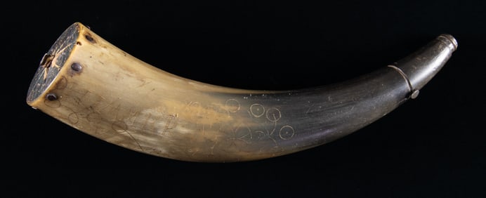 AMERICAN POWDER HORN WITH TIES TO THE KANSAS