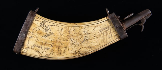 MID-17TH CENTURY CONTINENTAL POWDER HORN.