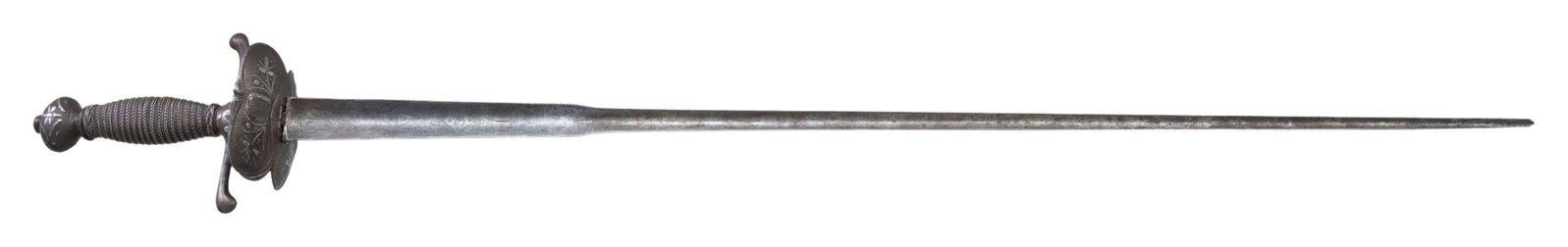 PRE REVOLUTIONARY ERA EUROPEAN SMALL SWORD WITH: COLICHEMARDE BLADE. An early example of a circa 1680 to 1720 small sword from the period relating to King William's War and the war of Spanish Succession. This piece represents one of the first small 