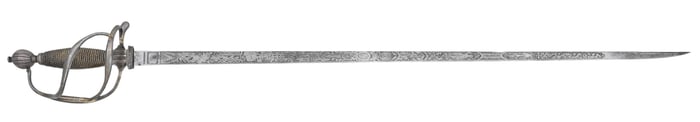 REPRODUCTION SILVER HILTED BRITISH COURT SWORD.