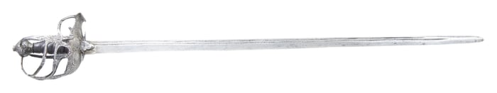17TH CENTURY BRITISH MORTUARY HILT BACKSWORD.