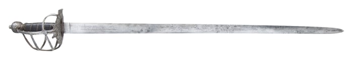 17TH CENTURY BRITISH MORTUARY HILT BROADSWORD.