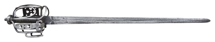 EARLY SCOTTISH BASKET HILT BROADSWORD.
