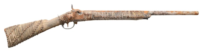 RELIC INDIAN TACKED & RAWHIDE HALF STOCK FOWLER