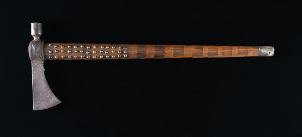 FIRE BRANDED & TACKED NATIVE AMERICAN PIPE