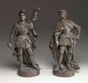 BRONZE STATUES BY ROBINET TITLED CHARLES LE