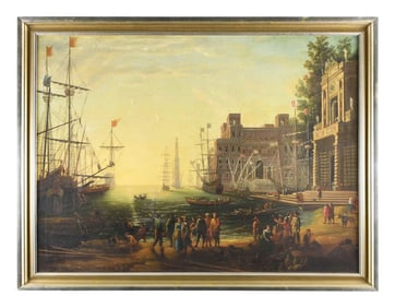 AFTER CLAUDE LE (GELLEE) LORRAIN, OIL ON BOARD,