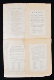 4 BRITISH NAPOLEONIC ERA BROADSIDES OR HAND BILLS.