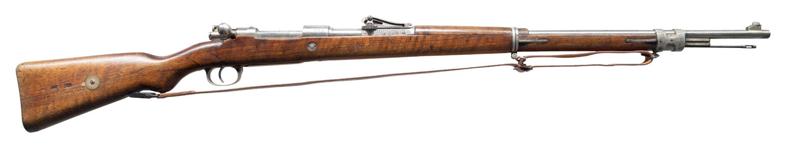WW1 GERMAN DANZIG GEW 98 MAUSER BOLT ACTION RIFLE.: Cal. 8mm Mauser. S# 926u. Bbl. 29". Standard Gew 98 sights with roller coaster rear. Cleaning rod is an unnumbered replacement but all other visible parts are matching to the receiver. Receiver ring h