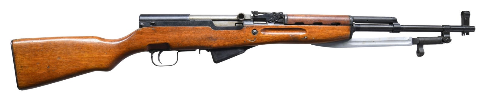 CHINESE NORINCO FACTORY "0134" SKS SEMI-AUTOMATIC: RIFLE. Cal. 7.62x39mm. S# 23004367. Bbl. 20 1/2". SKS semi-automatic rifle mfg. by Factory 0134 in Hebei, China. The left side of the receiver is marked with the Factory code "0134" within a rectangle