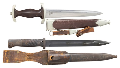 WWII GERMAN SA DAGGER AND K-98 BAYONET.